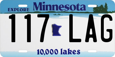 MN license plate 117LAG