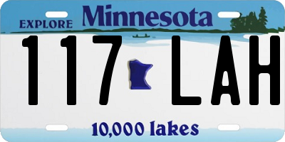 MN license plate 117LAH