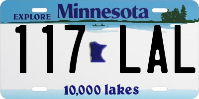 MN license plate 117LAL