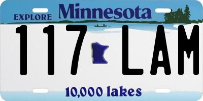 MN license plate 117LAM