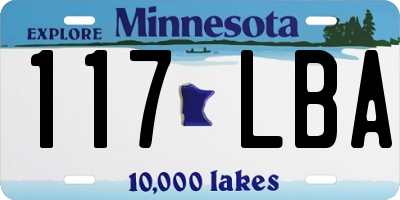 MN license plate 117LBA