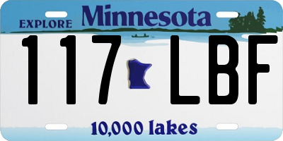 MN license plate 117LBF