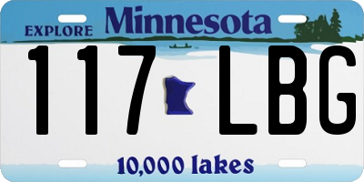 MN license plate 117LBG