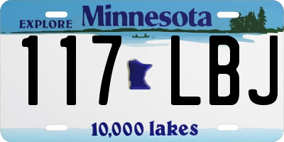 MN license plate 117LBJ