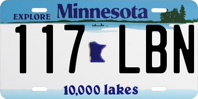 MN license plate 117LBN