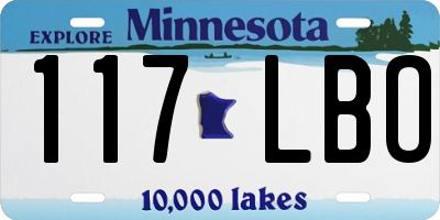 MN license plate 117LBO