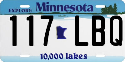 MN license plate 117LBQ