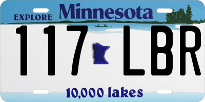 MN license plate 117LBR