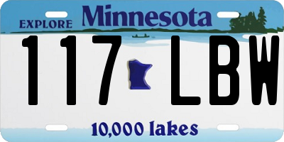 MN license plate 117LBW