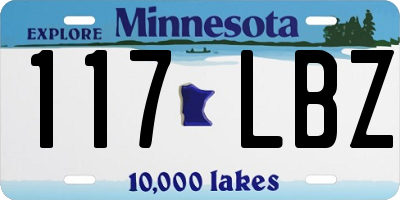 MN license plate 117LBZ