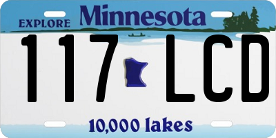 MN license plate 117LCD