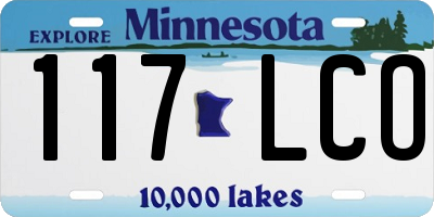 MN license plate 117LCO