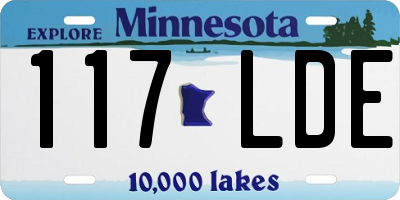 MN license plate 117LDE