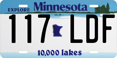 MN license plate 117LDF