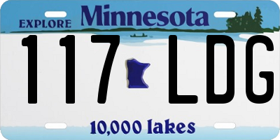 MN license plate 117LDG