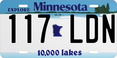 MN license plate 117LDN
