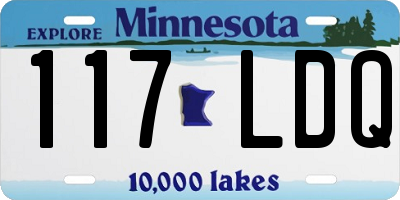 MN license plate 117LDQ