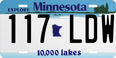 MN license plate 117LDW