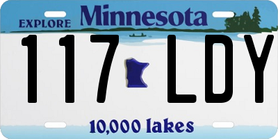 MN license plate 117LDY