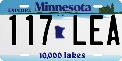 MN license plate 117LEA
