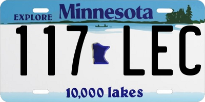 MN license plate 117LEC