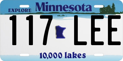 MN license plate 117LEE