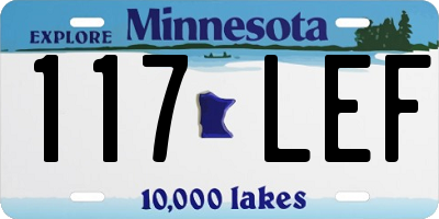 MN license plate 117LEF