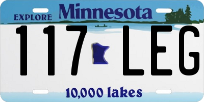 MN license plate 117LEG