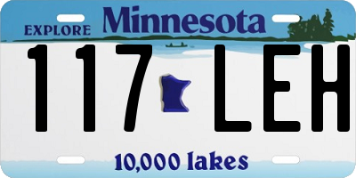 MN license plate 117LEH