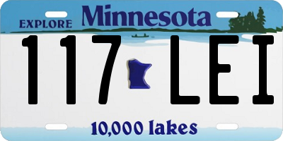 MN license plate 117LEI