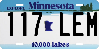 MN license plate 117LEM