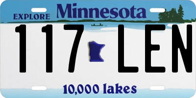 MN license plate 117LEN