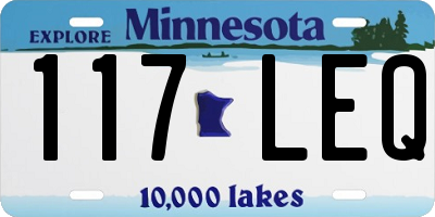 MN license plate 117LEQ