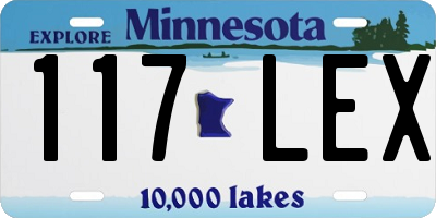 MN license plate 117LEX