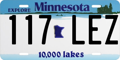 MN license plate 117LEZ