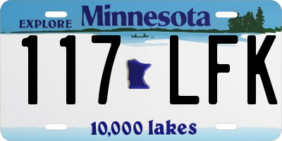MN license plate 117LFK