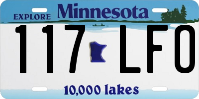 MN license plate 117LFO