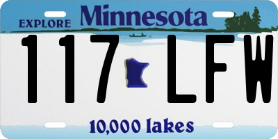 MN license plate 117LFW