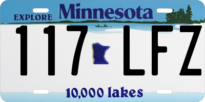 MN license plate 117LFZ