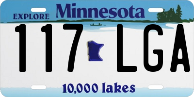MN license plate 117LGA
