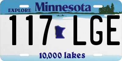 MN license plate 117LGE