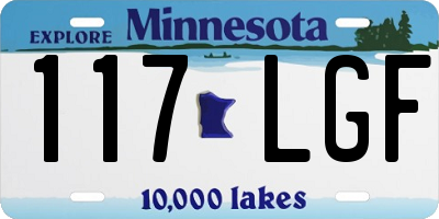 MN license plate 117LGF