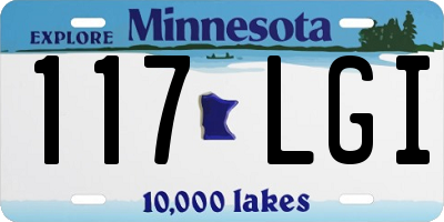 MN license plate 117LGI
