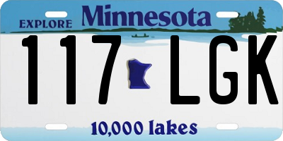 MN license plate 117LGK