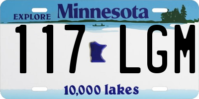 MN license plate 117LGM