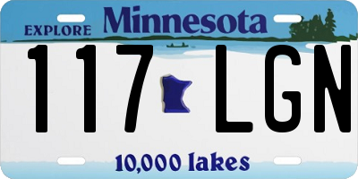 MN license plate 117LGN
