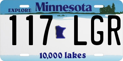 MN license plate 117LGR