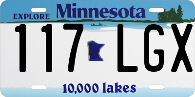MN license plate 117LGX