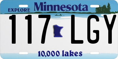 MN license plate 117LGY