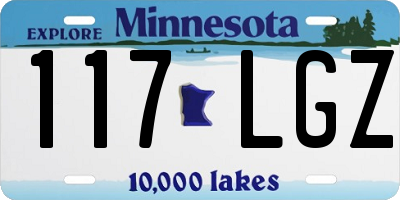 MN license plate 117LGZ